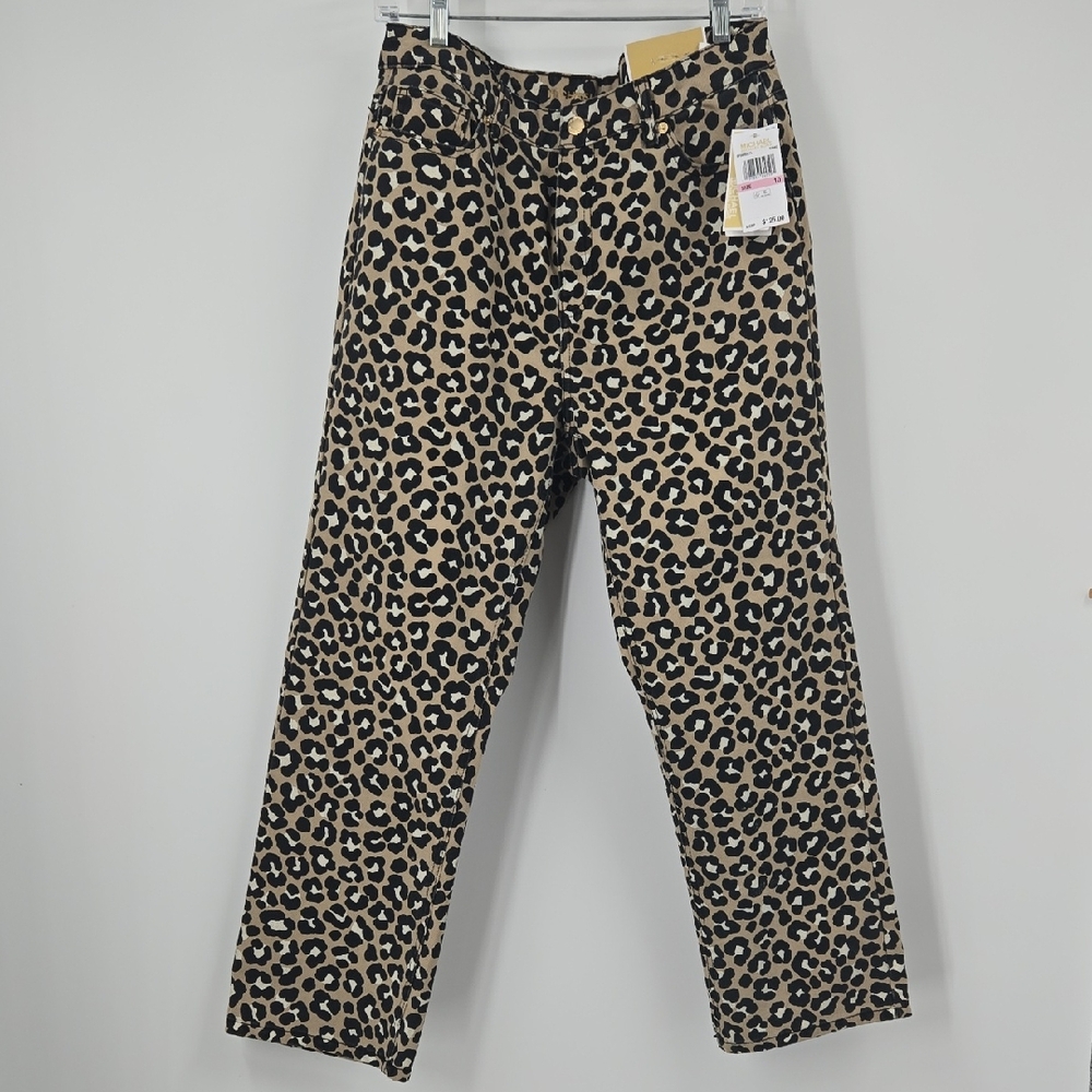 Michael Kors Tan and Black Leopard Print Men's Pants